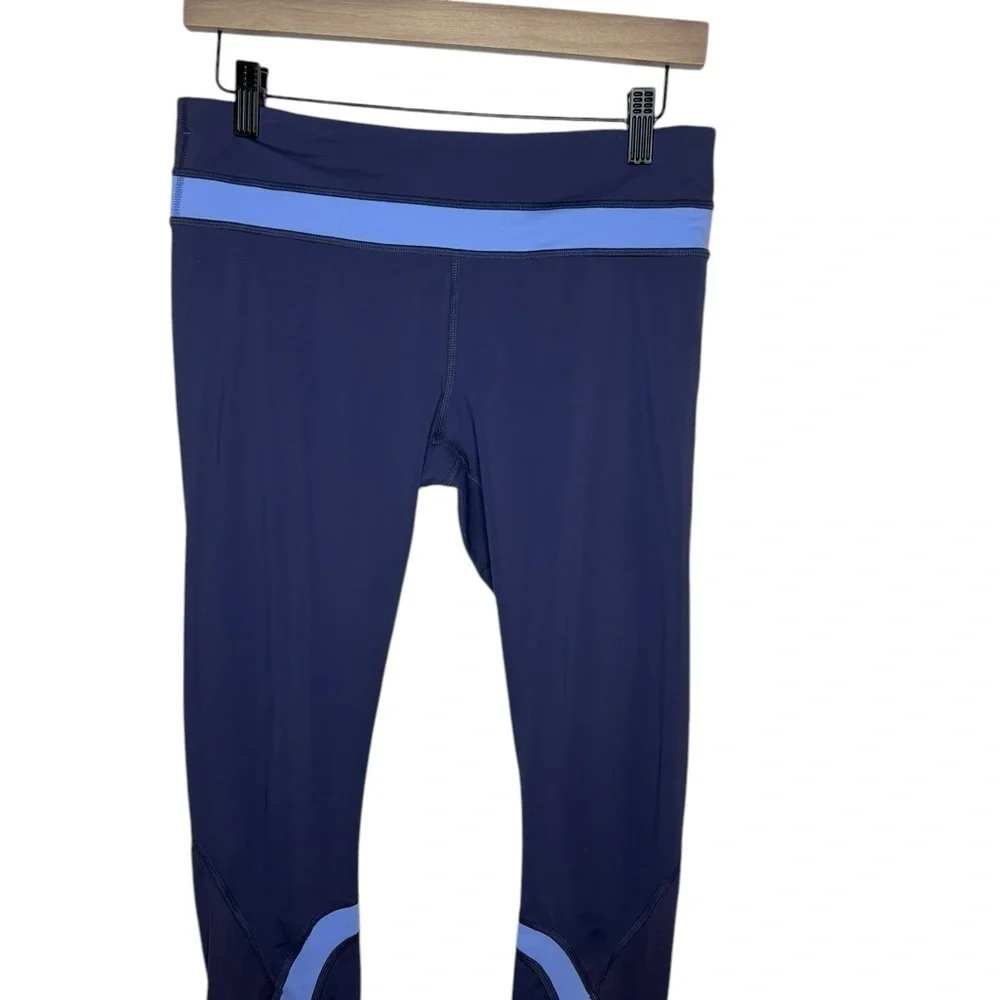 Lululemon Run Inspire Crop II Leggings Size 8 Cadet Blue Lullaby